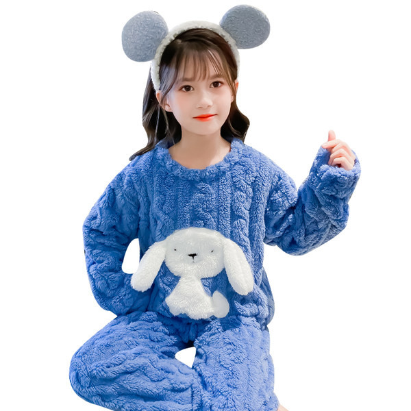 Zimné pyžamo pre dievčatá s ozdobným úpletom