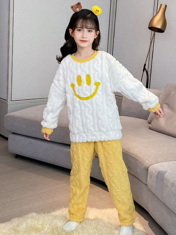 Детска пижама плюш от две части за момичета