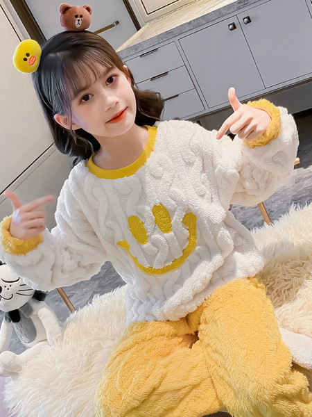 Detské dvojdielne plyšové pyžamo pre dievčatá