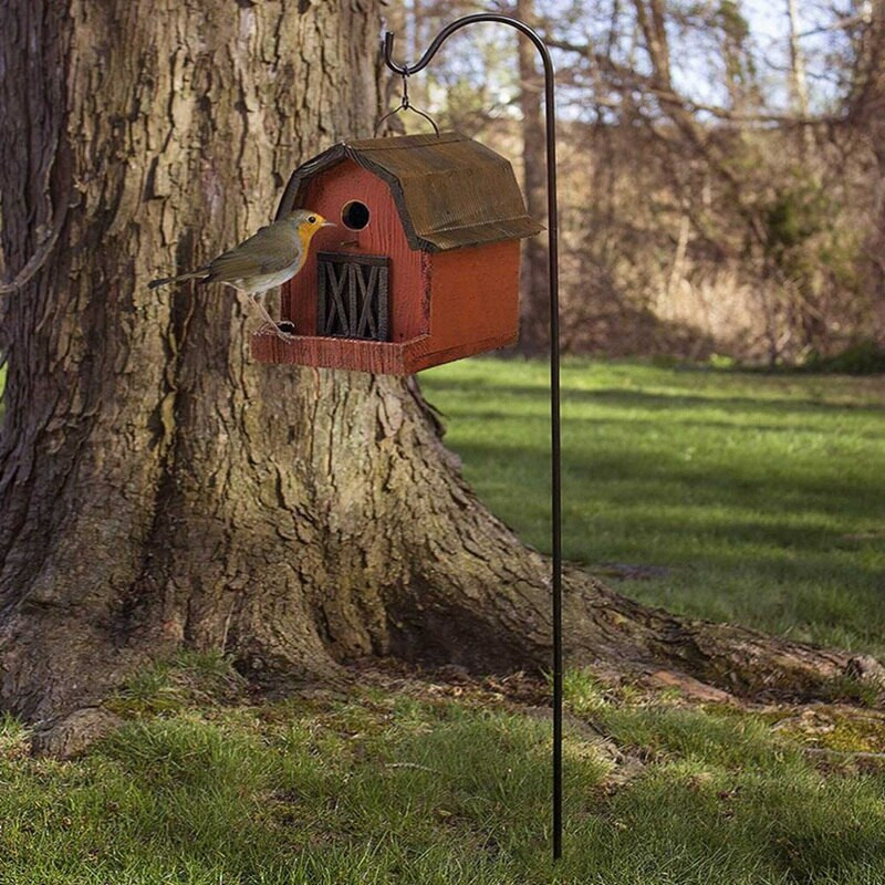 2 ks pastierskych hákov, záhradný kolík odolný voči hrdzi, kovový stojan na rastliny, vešiak na kŕmidlo pre vtáky, 120 x 10 x 1 cm a 80,5 x 10 x 1 cm