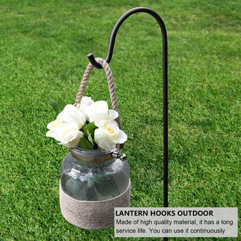 Shepherd Hooks Plant Hook Garden Stake Υπαίθρια βάση φυτών Κρεμάστρα Φανάρι Σφυρήλατο σίδηρο καλάθι λουλουδιών