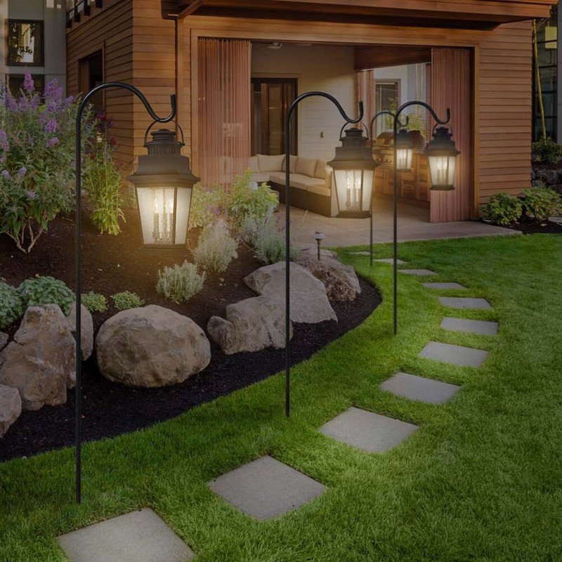 Pásztor horgok növény kampós kerti karó kültéri növényállvány akasztó lámpás kovácsoltvas virág kosártartó