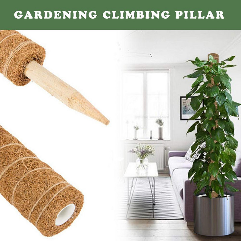Veľkoobchod 50cm/40cm/30cm/sada Rastlinná šplhacia kokosová totemová tyč, spojiteľná záhradná podporná tyč, držiaky na kvety
