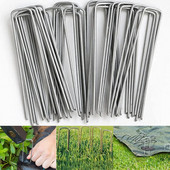 50 ks záhradných kolíkov v tvare U s vysokou nosnosťou, pozinkovaných záhradných sponiek na ukotvenie zavlažovacích hadíc z tkaniny.