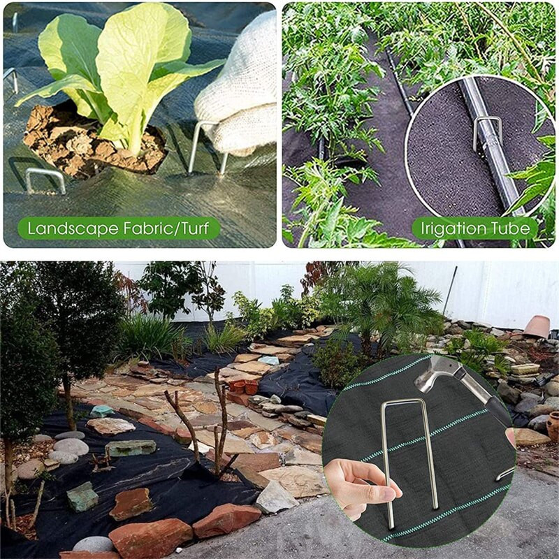 50 ks záhradných kolíkov v tvare U s vysokou nosnosťou, pozinkovaných záhradných sponiek na ukotvenie zavlažovacích hadíc z tkaniny.