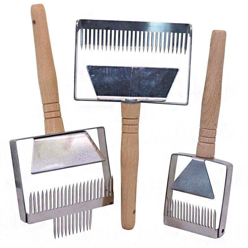 Bitininkystės įranga dangtelių atplėšimo grandiklis medaus korio grandiklis medinės rankenos įrankis dangtelio nuėmimo šakutė Bitininkystė