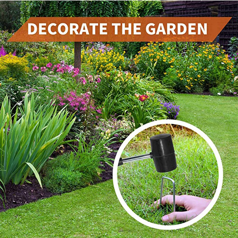 20 ks 6-palcových záhradných kolíkov v tvare U, záhradné sponky s 20 tesneniami na upevnenie vonkajšieho potrubia z umelej trávy odolnej voči tráve