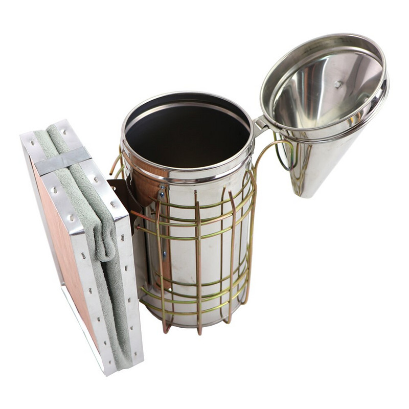 1 ks Včelárske ochranné vybavenie, výrobca dymu z úľa, nerezová oceľ, vysielač na včelí úď, štít na úľ, nástroj na zavesenie háčika