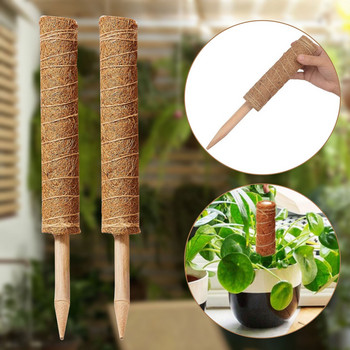 2 τμχ Garden Coir Totem Sticks Palm καρύδας Vine Support Plant Pole Moss Stick for Climbing Plant Support Extension with 10 Tag