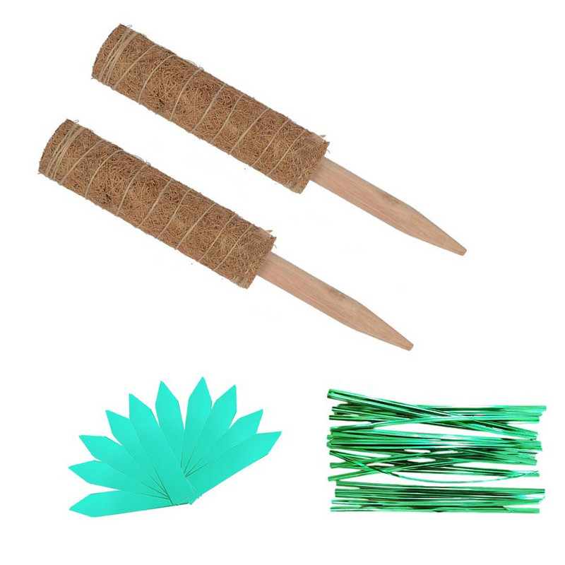 Záhradná podporná tyč na rastliny s kokosovým totemom 50 cm/40 cm/30 cm / sada, spojiteľná záhradná podporná tyč, držiaky na kvety