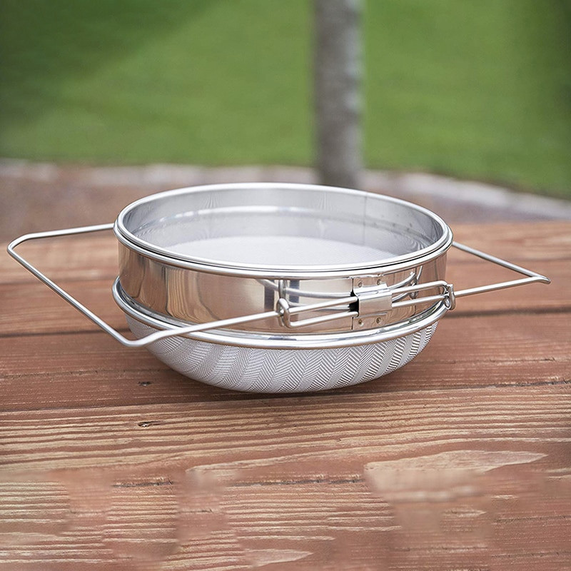 Dvojposchodové sitko na med z nehrdzavejúcej ocele, dvojité sito z nehrdzavejúcej ocele, filter na včelárske vybavenie, odolná usadzovacia nádrž