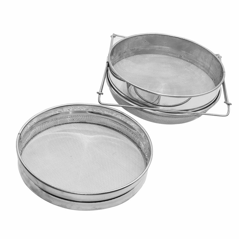 Dvojposchodové sitko na med z nehrdzavejúcej ocele, dvojité sito z nehrdzavejúcej ocele, filter na včelárske vybavenie, odolná usadzovacia nádrž