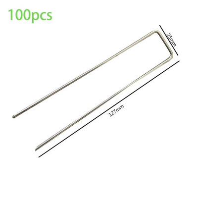 50 ks 2,5*4*200 mm/2,8*25*150 mm pozinkované oceľové záhradné kolíky v tvare U, záhradné kolíky, antikorózne plotové kolíky, zemné kolíky
