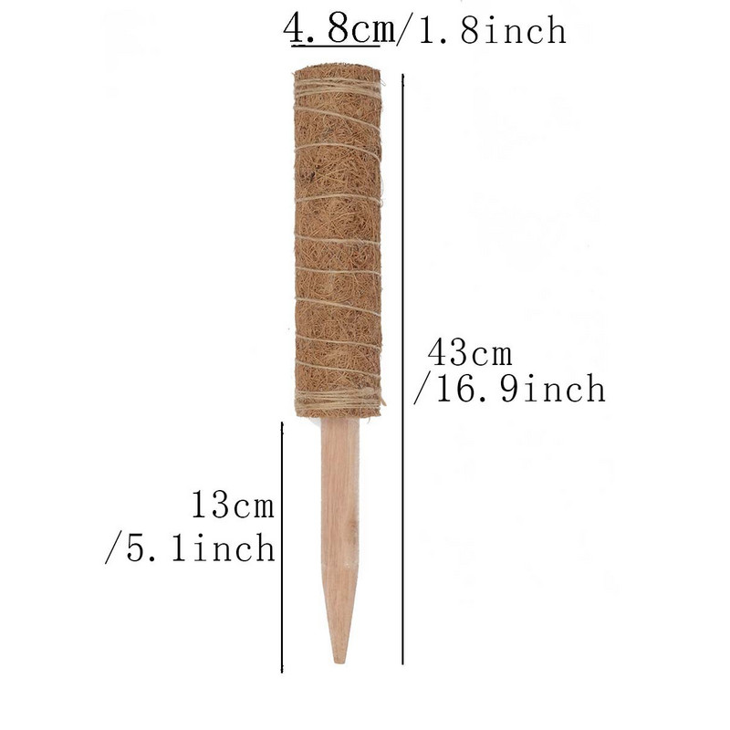 2 ks 43 cm popínavé rastliny, lezecké rámy, podpora rastlín, vysoko kvalitné kokosové machy, rozširovacie tyče pre totemové tyče pre rastliny Scindapsus