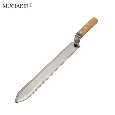 1/2/3/5/10PC 40cm Z-tip nazubljeni nož za med s drvenom drškom, strugač od nehrđajućeg oštrica, pčelarska pčelarska oprema za med