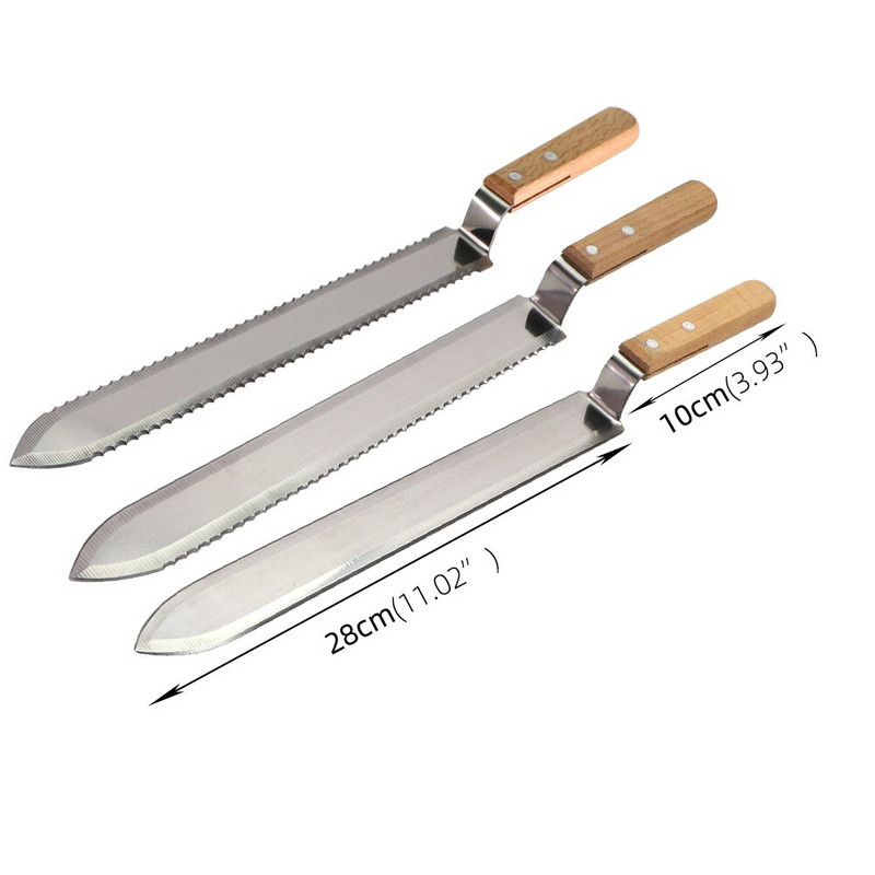 1/2/3/5/10 ks 40 cm Z-typ medový zúbkovaný nôž s drevenou rukoväťou, škrabka z nehrdzavejúcej ocele, včelárske vybavenie na odber medu