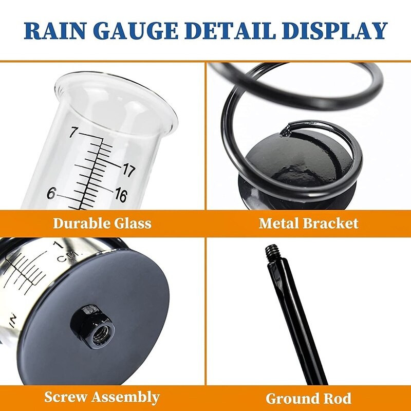 Sklenený zrážkomer Vonkajší veľkokapacitný kovový rámový zrážkomer Odnímateľný zrážkomer so špirálou Sape Presný zrážkomer