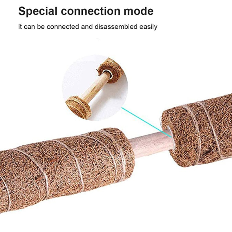 30/45 cm kokoso totemo stulpas, ištraukiamas samanų lazdelė kokoso pluošto totemo stulpas, skirtas stovo augalo pratęsimui laipiojant kambariniam augalui