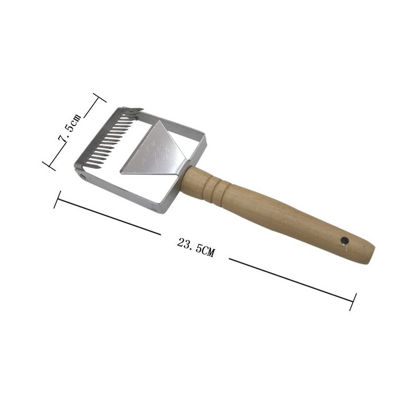 Včelárska odvíčkovačová vidlička 17-pinová drevená rukoväť medový nôž včelí úľ škrabka na plást nástroje pre včelárske potreby vybavenie