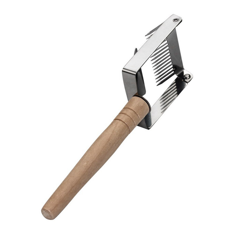 Včelárska odvíčkovačová vidlička 17-pinová drevená rukoväť medový nôž včelí úľ škrabka na plást nástroje pre včelárske potreby vybavenie