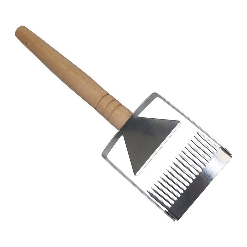 Včelárska odvíčkovačová vidlička 17-pinová drevená rukoväť medový nôž včelí úľ škrabka na plást nástroje pre včelárske potreby vybavenie