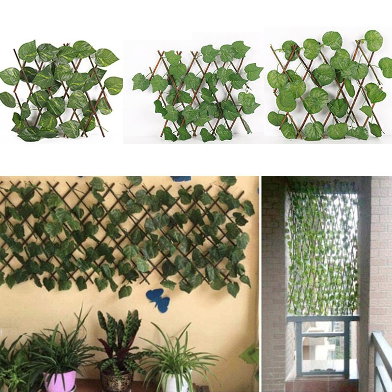 Vonkajší simulačný rastlinný teleskopický plot, rozširujúci sa mriežkový plot, UV ochrana, zeleň, stena, zaťahovací, nový, odolný