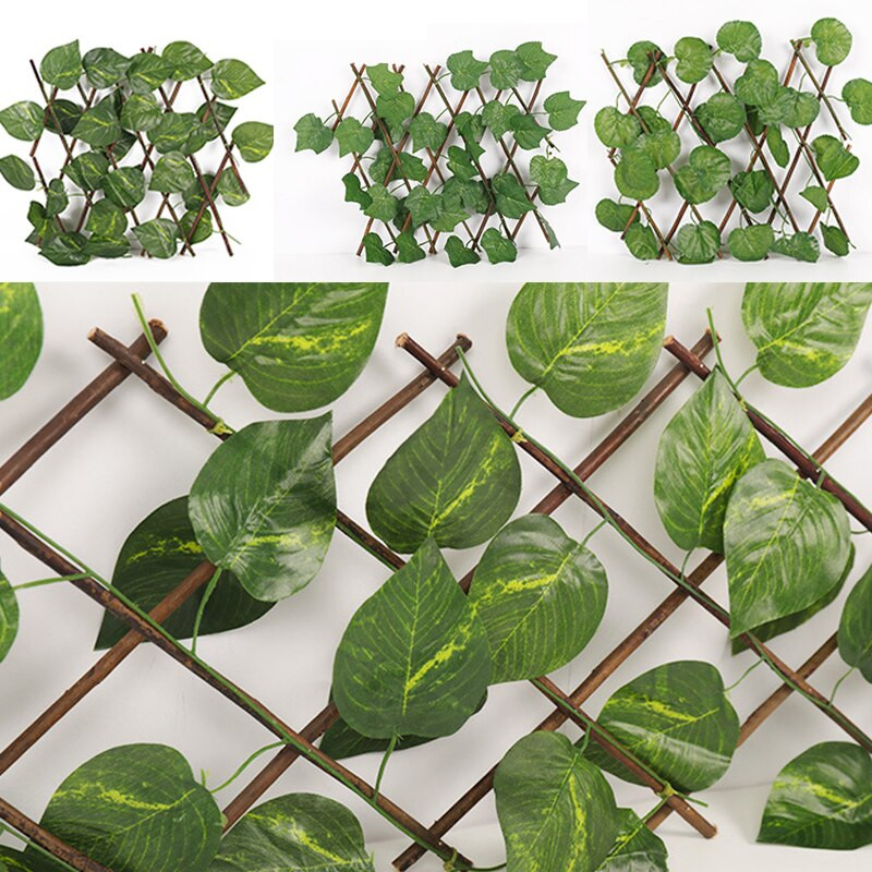 Vonkajší simulačný rastlinný teleskopický plot, rozširujúci sa mriežkový plot, UV ochrana, zeleň, stena, zaťahovací, nový, odolný