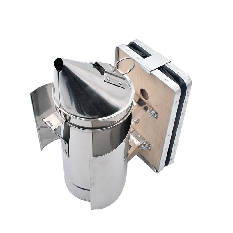 Nerezová udiareň na včely s tepelným štítom, včelárske nástroje, včelárske vybavenie, udiareň na včelí úľ na upokojenie včiel medonosných