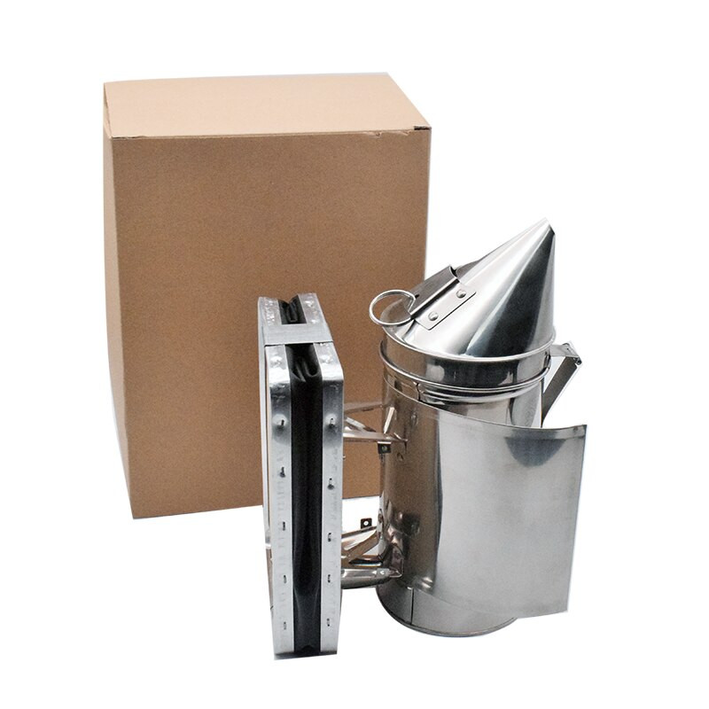 Nerezová udiareň na včely s tepelným štítom, včelárske nástroje, včelárske vybavenie, udiareň na včelí úľ na upokojenie včiel medonosných