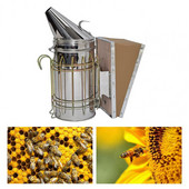 Nerezová oceľová včelárska udiareň, manuálna včelárska súprava na vysielanie včelieho dymu, nástroj na včelársky dymový postrekovač, včelárske vybavenie