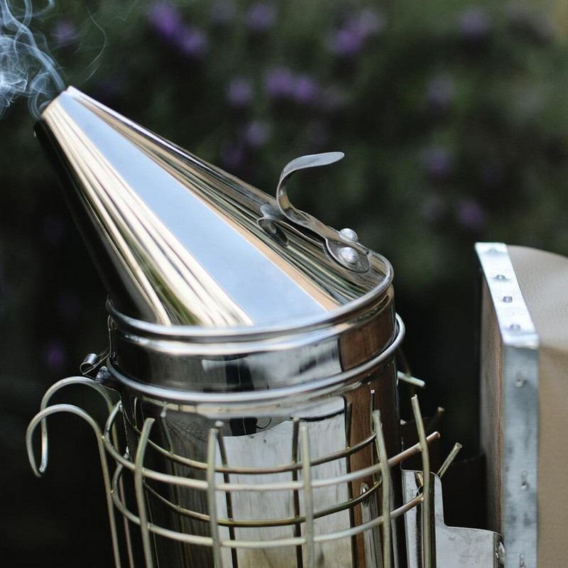 Nerezová oceľová včelárska udiareň, manuálna včelárska súprava na vysielanie včelieho dymu, nástroj na včelársky dymový postrekovač, včelárske vybavenie