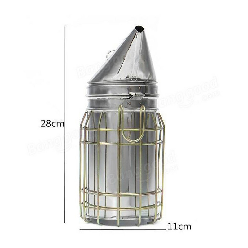 Nerezová oceľová včelárska udiareň, manuálna včelárska súprava na vysielanie včelieho dymu, nástroj na včelársky dymový postrekovač, včelárske vybavenie