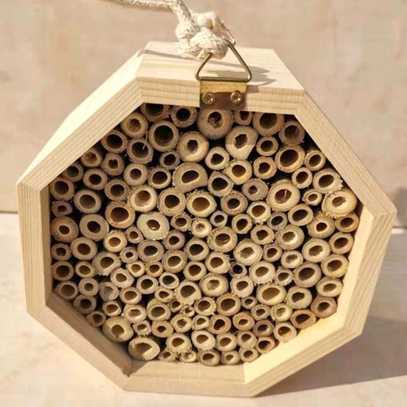K5DC Včelí úľ z bambusovej trubice, včelí hotel pre samotárske včely, láka včely do záhrady, drevený včelí úľ pre lienky, včelí domček tesára