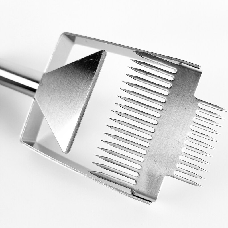 2 vnt Daugiafunkcinis nerūdijančio plieno kastuvas su rankena medaus šakute dviguba adata bitininkystės šakutė