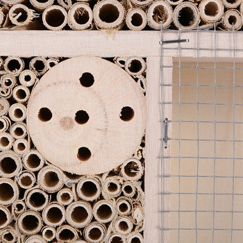 Дървен хотел за насекоми Къща за пчели Стая за дървени буболечки Хотелски подслон Декорация на градина Гнезда Кутия за калинки Пеперуда с дантела