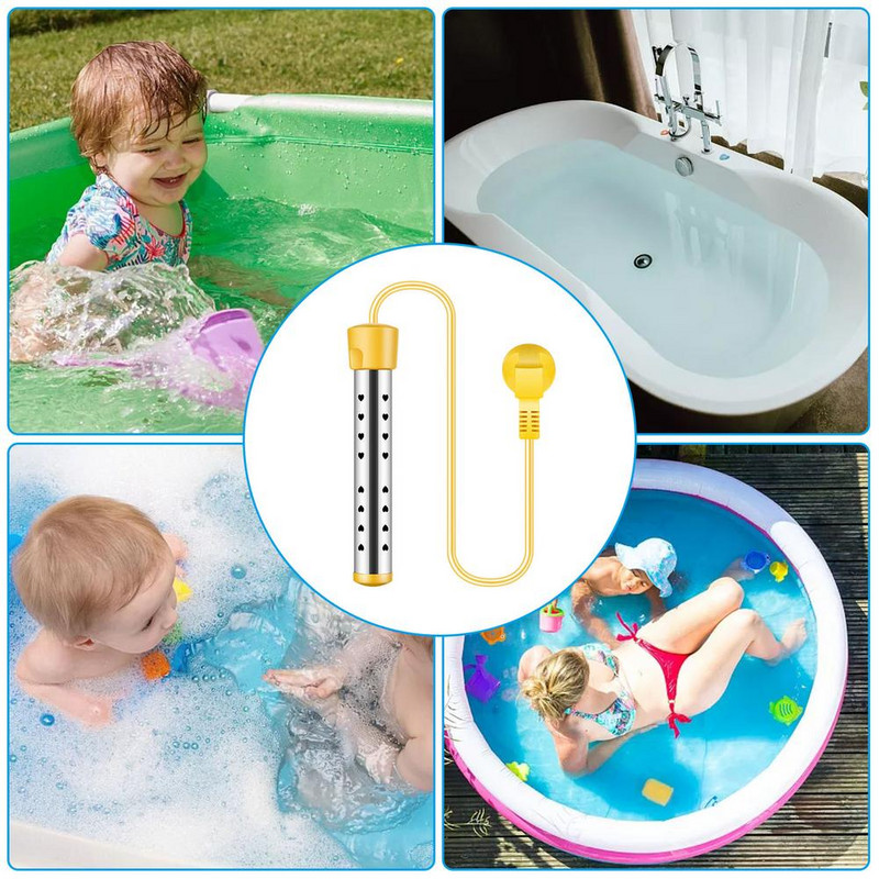 1500 W elektrinis panardinamasis šildytuvas, kibiras vandens šildytuvas, panardinamas kibiro šildytuvas su automatiniu išjungimu sušildo 5 galonus vandens per minutę