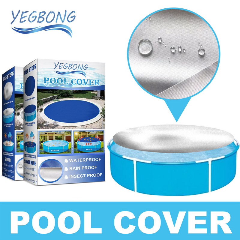 8/10/12 Ft Apvalus baseino užvalkalas, atsparus vandeniui ir dulkėms, apsaugos nuo saulės kilimėlis lauko namų baseino priedai
