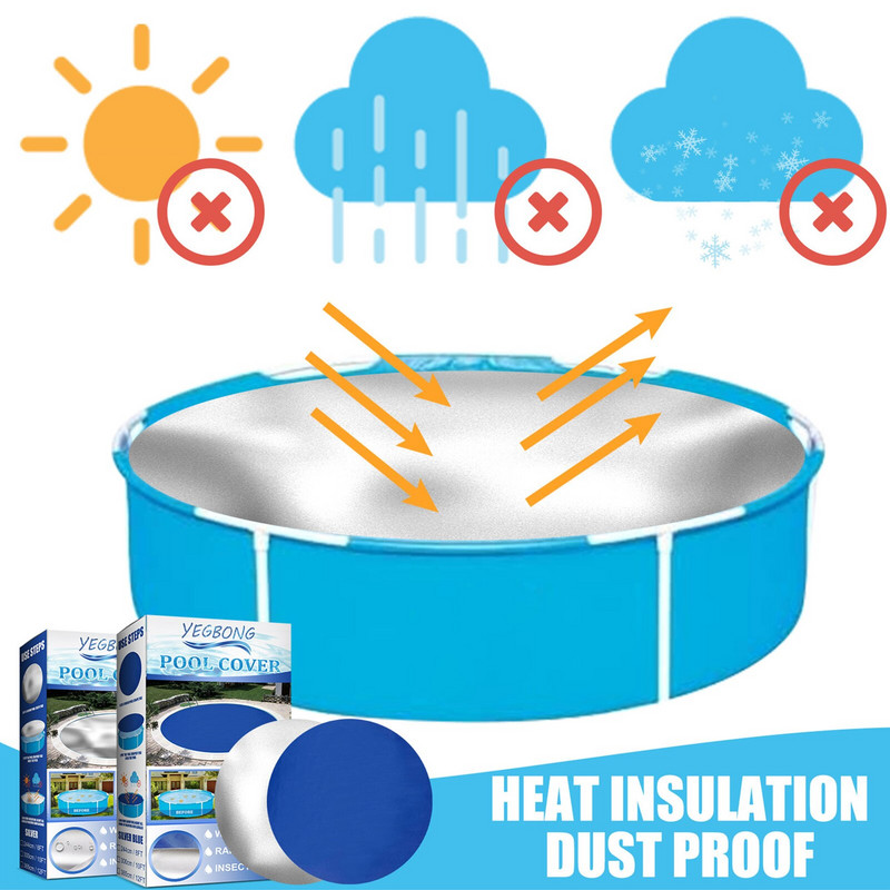 8/10/12 Ft Apvalus baseino užvalkalas, atsparus vandeniui ir dulkėms, apsaugos nuo saulės kilimėlis lauko namų baseino priedai