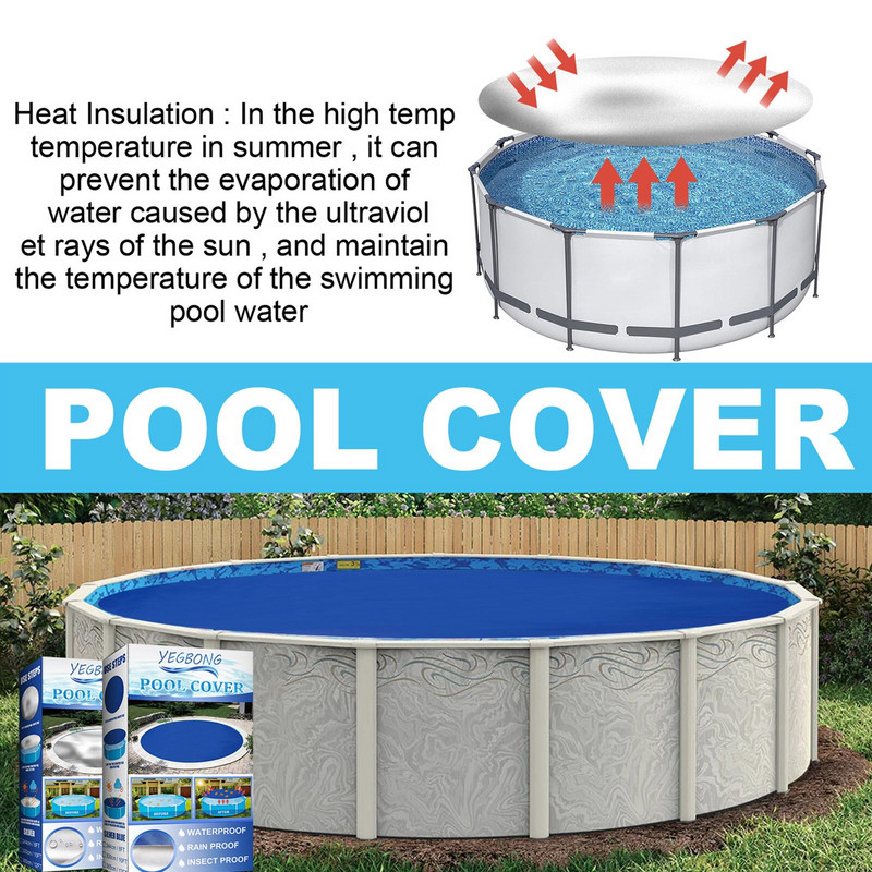 8/10/12 Ft Apvalus baseino užvalkalas, atsparus vandeniui ir dulkėms, apsaugos nuo saulės kilimėlis lauko namų baseino priedai