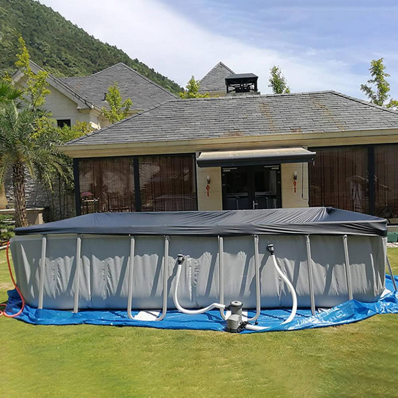 210D baseino žemės danga lauko apvali lapų apsauga nuo dulkių tentas apvalus baseino dangtis vandeniui atsparus nešiojamas apsauginis kilimėlis