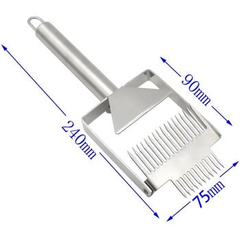 Πρακτικό 2 τμχ Πολυλειτουργικό αραιό φτυάρι από ανοξείδωτο χάλυβα με λαβή πιρούνι μελιού Διπλή βελόνα Πιρούνι αποκάλυψης μελισσοκομίας