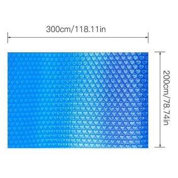 300*200CM Κάλυμμα προστασίας πισίνας Ηλιακός μουσαμάς Ορθογώνιο θερμομονωτικό φιλμ για εσωτερική εξωτερική πισίνα με πλαίσιο