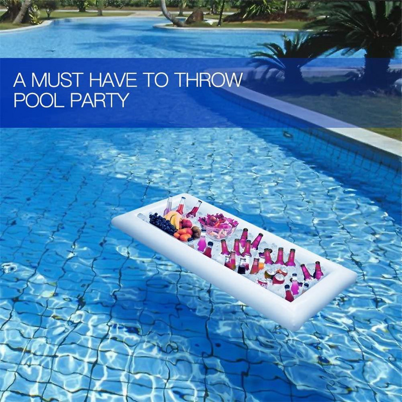 130*50*13cm PVC ledeni bar na napuhavanje, bar za posluživanje, bife, hladnjak za piće Posuda za led s čepom za odvod za zabavu, piknik, kampiranje