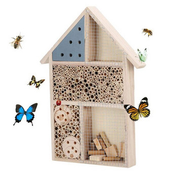 Горещ дървен хотел за насекоми Къща за пчели Стая за дървени буболечки Хотелски подслон Градинска декорация Кутия за гнезда за калинки Lacewings Пеперуда
