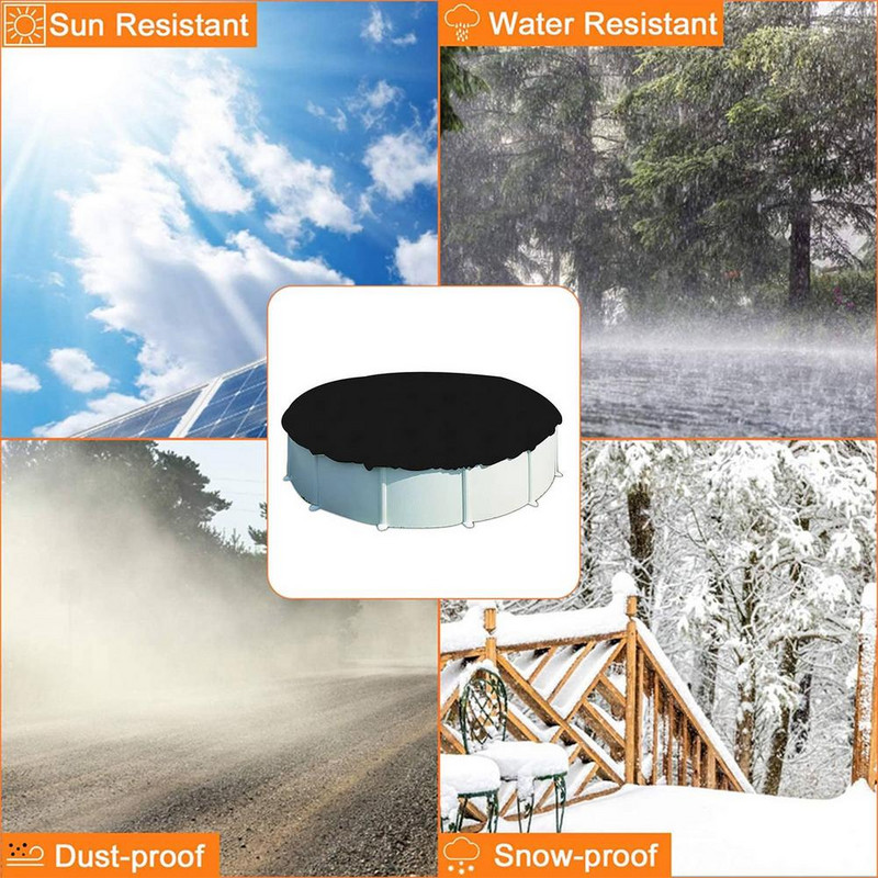 210D Kryt na zem bazéna, vonkajší okrúhly kryt proti lístiu, prachotesný kryt, prachotesná podlahová rohož, vonkajší záhradný bazén