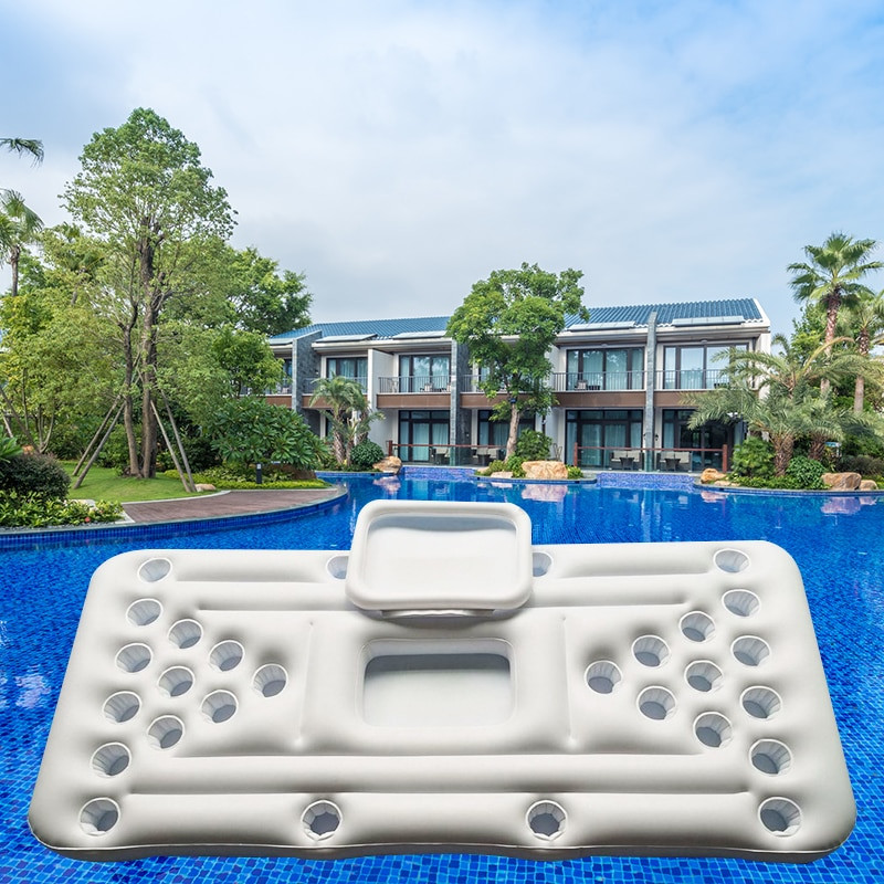 Nafukovací stolový raft s 28 otvormi na poháre, stojan na poháre, nafukovací stôl na pivný stôl, pong, hračky na párty s bazénom
