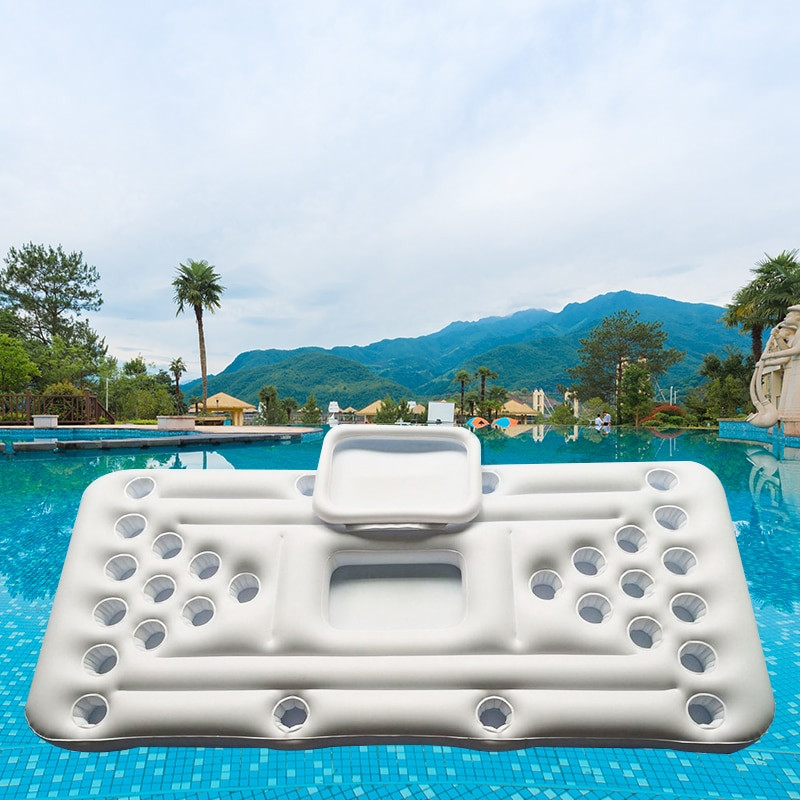 Nafukovací stolový raft s 28 otvormi na poháre, stojan na poháre, nafukovací stôl na pivný stôl, pong, hračky na párty s bazénom