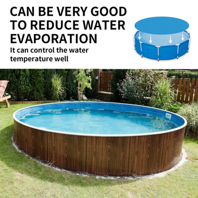 Acoperire pentru piscină, rotundă, solară, prelată pentru piscină, vară, impermeabilă, cadă de piscină, praf, în aer liber, cu folie cu bule de PE, pătură pentru piscină.