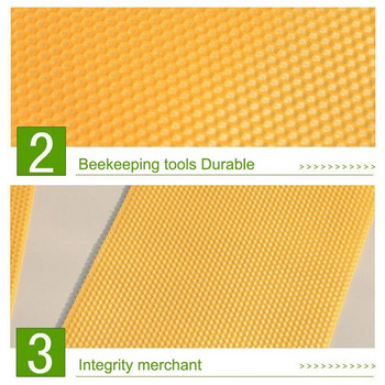 Προβολή! 30τμχ Honeycomb Foundation Beeswax Foundation Sheets Χαρτί Κερί Κατασκευή Beeswax Flakes Μελισσοκομικό εργαλείο 14X 10 X 0,3C