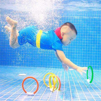 Игра за гмуркане Комплект играчки Играчка за хвърляне в плувен басейн Пръстени за гмуркане Кръг Подводен плаж Аксесоари за басейн Детски летен подарък